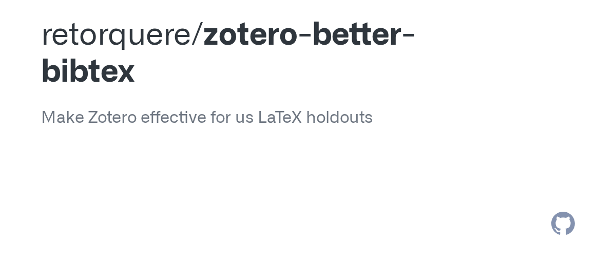 Zotero Better BibTeX